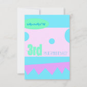 小さなモンスター3rd誕生日パーティの招待状 招待状 (正面)