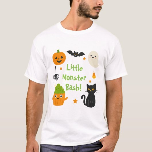 小さなモンスターbashハロウィーン – かわいい不気味- tシャツ (正面)
