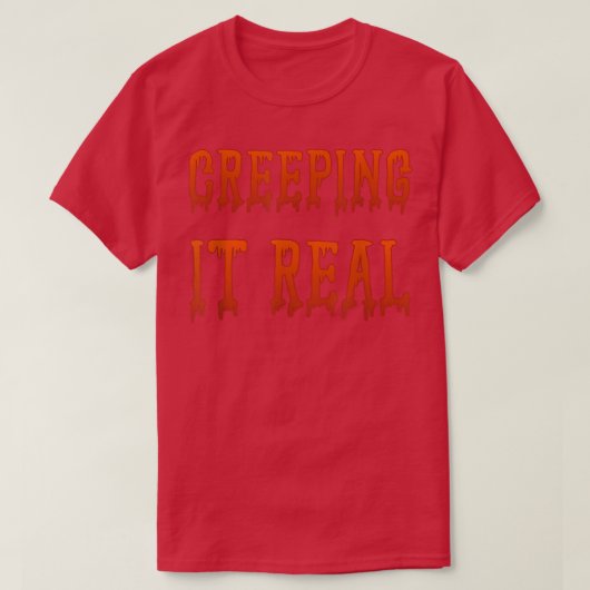 小さなモンスタ実在ーハロウィンを忍び回る男性へ Tシャツ (デザイン正面)