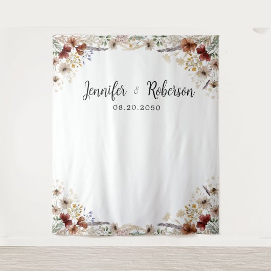 小さなヤマ結婚フラワーの背中 タペストリー (正面)