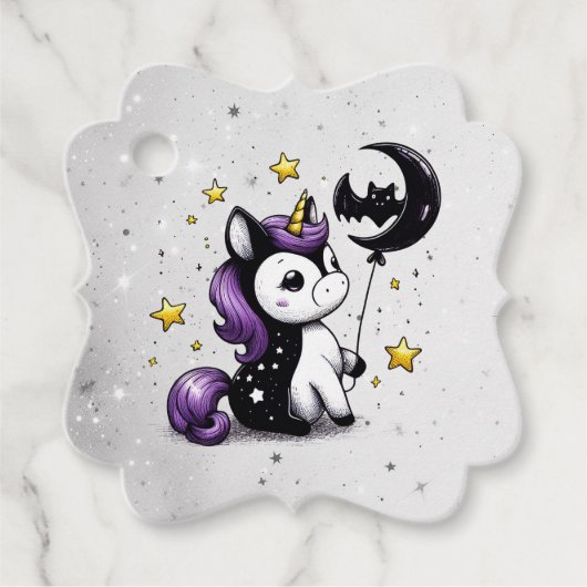 小さなユニコーン赤ちゃんシャワー フェイバータグ (正面)