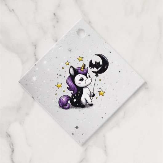 小さなユニコーン赤ちゃんシャワー フェイバータグ (正面)