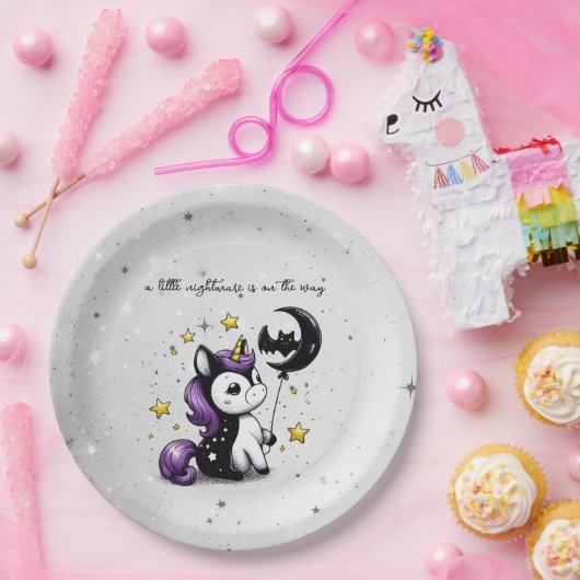 小さなユニコーン赤ちゃんシャワー ペーパープレート (パーティー)