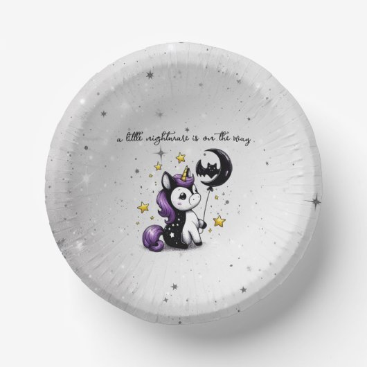小さなユニコーン赤ちゃんシャワー ペーパーボウル (正面)