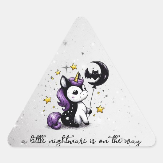 小さなユニコーン赤ちゃんシャワー 三角形シール (正面)