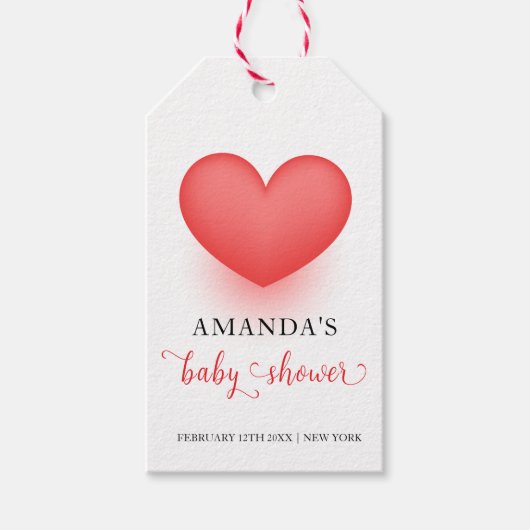 小さなユニーク恋人のバレンタインデーシャワー ギフトタグ (正面)