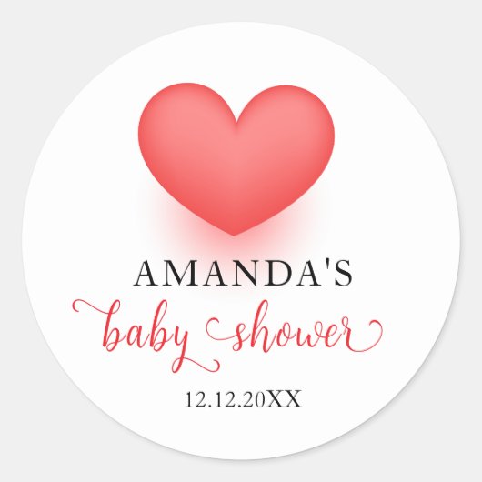 小さなユニーク恋人のバレンタインデーシャワー ラウンドシール (正面)