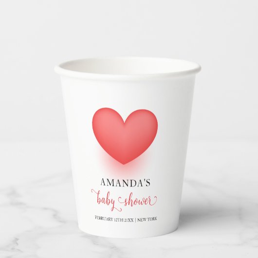 小さなユニーク恋人のバレンタインデーシャワー 紙コップ (正面)