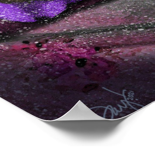 小さなヨークシャーテリア眠る天使の翼とハローポスター ポスター (角)