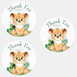 小さなライオンに感謝 ラベル