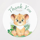 小さなライオンに感謝 ラベル (デザイン1)