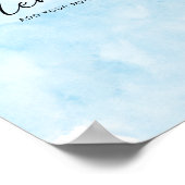 小さなライオン おとこのこ 水彩 ブルー メニュー ポスター (角)