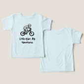 小さなライダー、大きな冒険 キッズ自転車Tシャツ (デザイン正面&裏面)