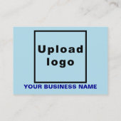 小さなライトブルーの四角形カードにビジネスブランド 名刺 (裏面)