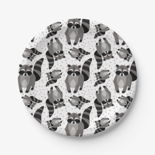 小さなラクーン・ラスカ来ルが夕食に出席 ペーパープレート (正面)