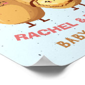 小さなラテク赤ちゃんシャワー歓迎サイン ポスター (角)