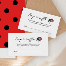 小さなラディバグ赤ちゃんシャワーおむつラッフルチケット エンクロージャーカード