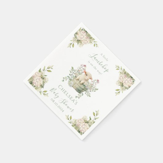 小さなラムチョップフローラ羊の赤ちゃんシャワー スタンダードカクテルナプキン (角)