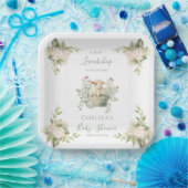 小さなラムチョップフローラ羊の赤ちゃんシャワー ペーパープレート (パーティー)