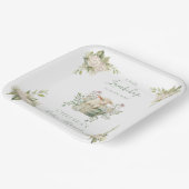 小さなラムチョップフローラ羊の赤ちゃんシャワー ペーパープレート (傾斜あり)