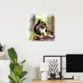 小さなリスのポスターのかわいい写真 ポスター (ホームオフィス)