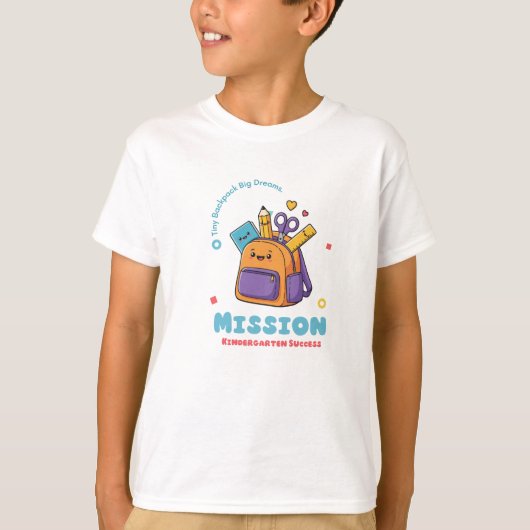 小さなリュックに大きな夢 キッズTシャツ Tシャツ (正面)