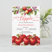 小さなリンゴがやってくる | 秋のベイビーシャワーパーティー 招待状 (スタンド正面)