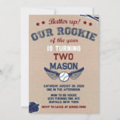 小さなルーキーをバッターで2回転 招待状 (正面)