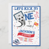 小さなルーキーサッカーの誕生日を蹴ろう 招待状 (正面)