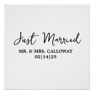 小さなレトロたった今結婚しました ポスター