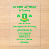 小さなレプラコーンの1歳の誕生日 アクリル招待状 (正面)