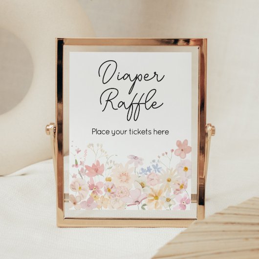 小さなワイルドフラワーがおむつラッフルの途中にある ポスター