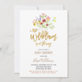 小さなワイルドフラワーがやってくる ベイビーシャワー 招待状 (正面)
