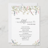 小さなワイルドフラワーがやってくる 水彩 Baby 招待状 (正面)