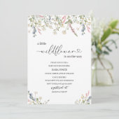 小さなワイルドフラワーがやってくる 水彩 Baby 招待状 (スタンド正面)