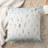 小さなワイルドフラワーがパターン投パーソナライズされたげを繰り返す クッション (ブランケット)