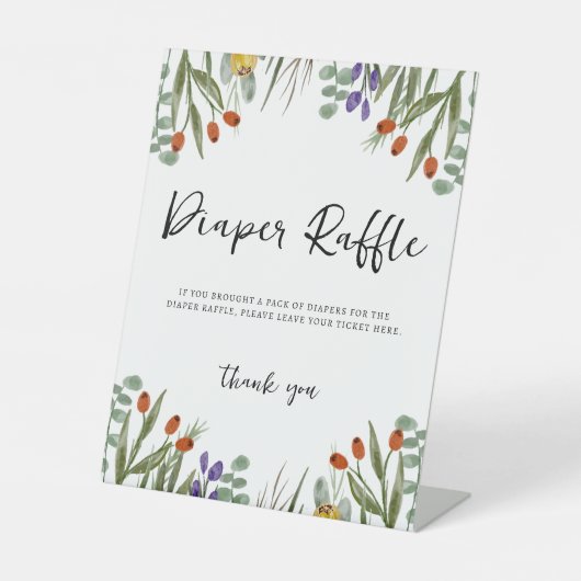 小さなワイルドフラワーが秋にやってくる おむつくじ 台座サイン (正面)