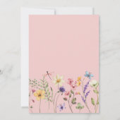 小さなワイルドフラワーが開花フローラベビーシャワー 招待状 (裏面)