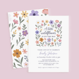 小さなワイルドフラワーのフローラベビーシャワー招待状 招待状