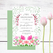 小さなワイルドフラワーのフローラベビーシャワー招待状 招待状