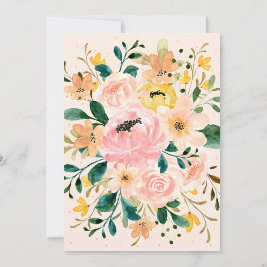 小さなワイルドフラワーのフローラベビーシャワー招待状 招待状 (裏面)