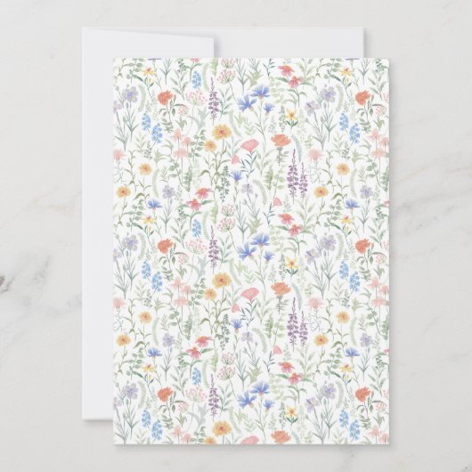 小さなワイルドフラワーのベイビーシャワー招待状 招待状 (裏面)