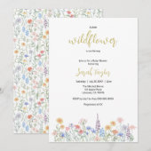 小さなワイルドフラワーのベイビーシャワー招待状 招待状 (正面/裏面)