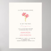 小さなワイルドフラワーのベビーの開花の赤ちゃんシャワー ポスター (正面)