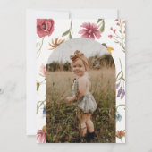 小さなワイルドフラワーの写真付き誕生日招待状 招待状 (裏面)