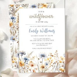 小さなワイルドフラワーの女の子のベビーシャワー招待状 招待状