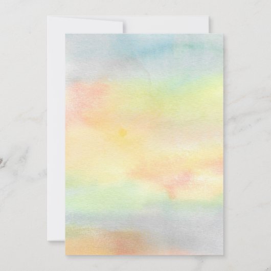 小さなワイルドフラワーの水の色の赤ちゃんシャワー 招待状 (裏面)