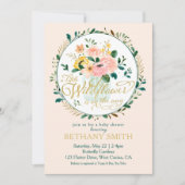 小さなワイルドフラワーの花のベビーシャワー招待状 招待状 (正面)