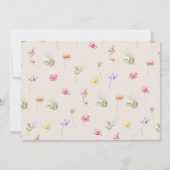 小さなワイルドフラワーの誕生日のパーティー感謝していトあなたを 招待状 (裏面)