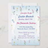 小さなワイルドフラワーイースターE-Vite – カスタマイズ可能な招待客 招待状 (正面)